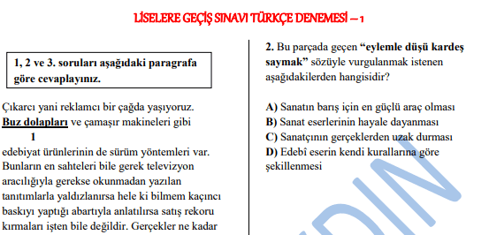 Türkçe testi