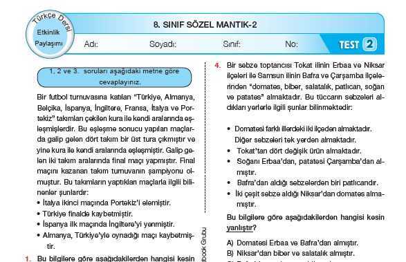Sözel mantık soruları