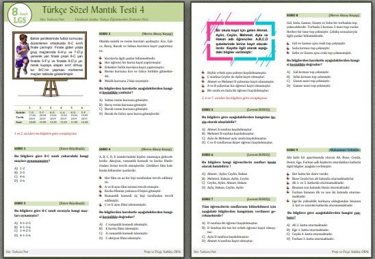 Sözel Mantık Testi Turkceci.Net