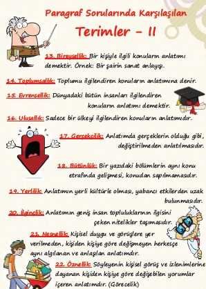 Paragraf Sorularında Karşılaşılan Terimler Afişi