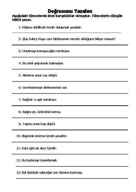 (DOGRUSUNU YAZALIM) çalışma kağıdı