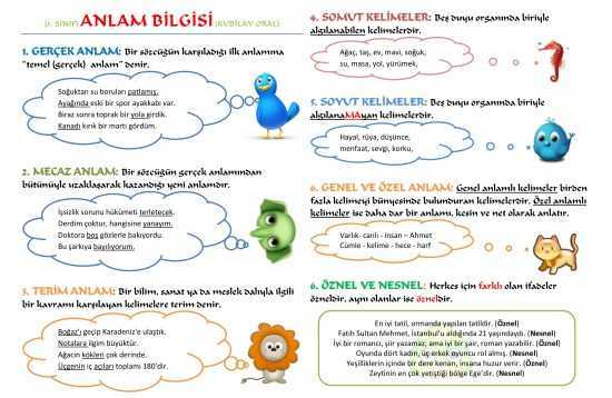 Sözcükte Anlam Özet Yaprağı