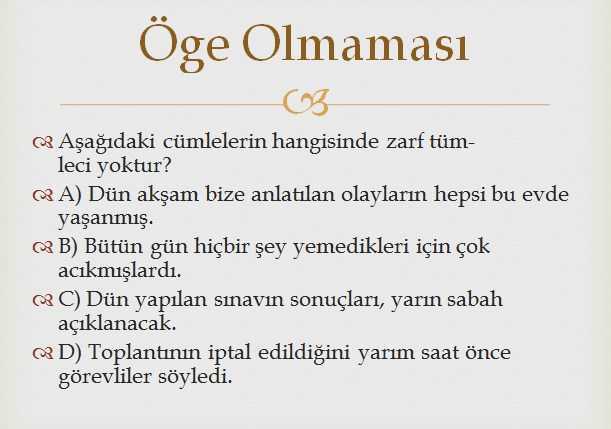 Dil Bilgisi Soru Tipleri