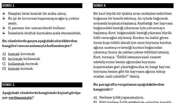 7. Sınıf Türkçe Dememe Sınavı (6)