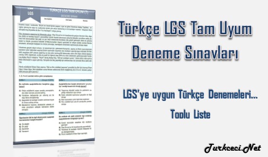 Türkçe LGS Tam Uyum Deneme Sınavları Listesi